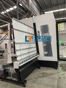 เครื่องจักรแปรรูปกระจก CNC แบบคอมโพสิต 5 แกน E-WORLD ความหนา 4-25 มม. เปลี่ยนหัวเครื่องมืออัตโนมัติ ระบบ CAD-CAM ในตัว - Product Image 2