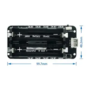 双电压18650锂电池屏蔽V8移动电源扩展板模块5V/3A 3V/1A微型USB，适用于ESP32 ESP8266