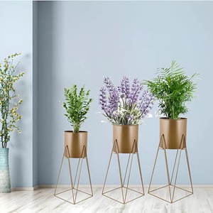 Unique Design Gold Metal Linear Design <b>Plant</b> Pot for Living Room Bedroom Balcony and Tabletop Available At Reasonable Price - Product Image 5