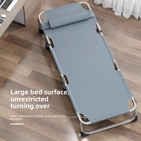 Lit de camping pliable en métal avec tissu Oxford, design extra large, housse amovible et sac de transport - Utilisation à domicile, au bureau et en extérieur
