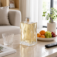 Bouteille de vin en verre ondulée de forme irrégulière de 500 ml, style artistique unique, ouvre-bouteille adapté au whisky, à la vodka et au brandy