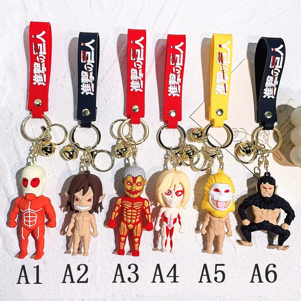 YUWEI 88 Over 500 Designs In Stock 3D mini Rubber Key Chain With a Rubber Wrist Strap Anime PVC Rubber Keychains