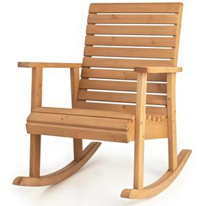 Fauteuil à bascule moderne en <span class=keywords><strong>bois</strong></span> massif imperméable, dossier haut, avec <span class=keywords><strong>bois</strong></span> de sapin naturel pour jardin et terrasse - Product Image 1