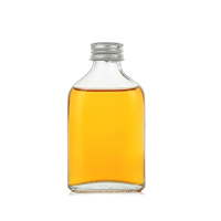 Bouteilles d'échantillonnage en verre de 50 ml avec bouchon à vis et impression sérigraphique pour jus, brandy, boissons énergisantes
