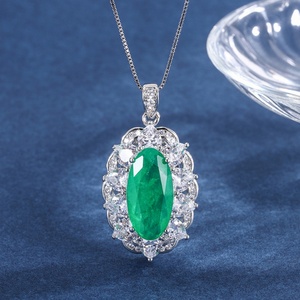 Fashion Eco-friendly Copper 12*20mm Green Zircon Teardrop Necklace Rings <b>Set</b> Elegant Simple Jewelry <b>Sets</b> for Refined Looks - Product Image 4