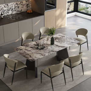 Meubles de salle à manger de luxe pour la maison <span class=keywords><strong>Table</strong></span> de salle à manger <span class=keywords><strong>rectangulaire</strong></span> moderne pour 6 <span class=keywords><strong>personnes</strong></span> <span class=keywords><strong>Table</strong></span> de dîner en marbre au design de luxe avec chaise - Product Image 3