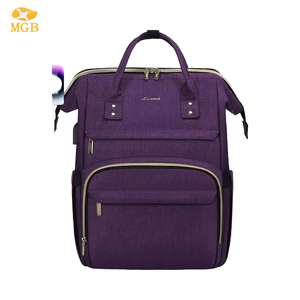<span class=keywords><strong>Zaino</strong></span> da 15.6 pollici professionale impermeabile per Laptop da <span class=keywords><strong>donna</strong></span> con chiusura a cerniera porta USB viola scuro-per infermieri e insegnanti - Product Image 1