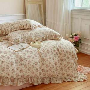 Funda de Edredón de Algodón Muselina con Estampado Floral, Diseño Personalizado OEM ODM, Estilo Princesa Chic, Suave y Transpirable, para Dormitorio de Niñas - Product Image 3