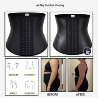 Gaine amincissante pour femme avec trous, corset tendance en latex respirant pour le bas du ventre, contrôle ferme, pour affiner la silhouette