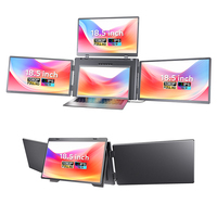 Nouveau Moniteur Portable Quad à 3 Écrans 2026, 18,5 pouces, Compatible Windows/Mac (M1 M2 M3 M4)