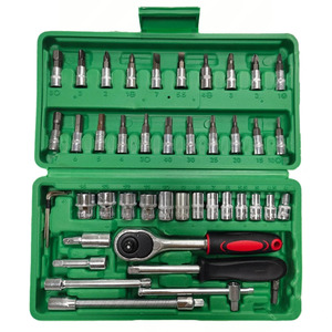 46-Piece Ratchet <b>Wrench</b> Set with Tool Box Professional Socket Spanner Kit for <b>Car</b> Repair & Mechanic - Product Image 1