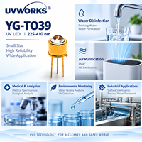 UVWORKS LED UV TO39 255nm 275nm 310nm 325nm 340nm 6° UVA UVB UVC pour instruments analytiques et polymérisation