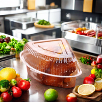 Conteneur alimentaire en PET transparent avec couvercles en plastique pour la cuisson du pain, l'emballage de gâteaux