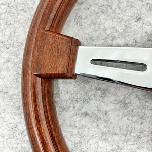Hot Sell Classic 350mm ABS 4 Deep Dish Electroplated <b>Bracket</b> Retro Peach Wood Steering Wheel - Product Image 4
