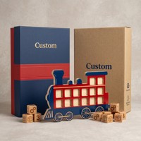 Jouets en bois Montessori personnalisés : Train, jeu de correspondance des chiffres, engrenages, cube de chargement, cartes de jeu éducatives STEM colorées pour tous les âges
