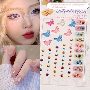 FX-T382 Aurora papillon visage Patch temporaire enfants scène maquillage sourcils lumineux perceuse larmes <span class=keywords><strong>tatouage</strong></span> autocollants maquillage des yeux - Product Image 3
