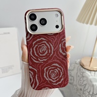 Coque de protection magnétique en PC pour iPhone 17 Pro Max, motif animalier, avec autocollant à l'effigie d'un bouquet de roses et effet aquatique