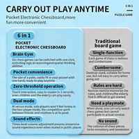 Jeu électronique intelligent numérique 6 en 1, jeu de puzzle Tic-Tac-Toe portable, jouet de divertissement, jouets éducatifs