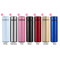 Vasos de Café Personalizados de 500 ml, Bebedero Inteligente con Recubrimiento en Polvo, Termo de Metal de Acero Inoxidable 18/8, Termo Inteligente con Pantalla LED para Oficina, Botella, Taza