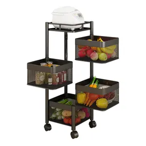 Kitchen Vegetable Storage Shelving Units Standing Floor Type Rack