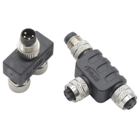 Impermeable M8 Circular Din Conector Y-Splitter T-Connector 3 Pin 1 Macho 2 Hembra Adaptadores Electrónicos Proveedores Conector