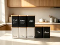 Boîte de rangement pour café, format extra large, boîte en métal pour matcha, boîte à thé, boîte hermétique avec couvercle