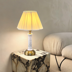 2700K thiết kế độc quyền có thể sạc lại bằng đá cẩm thạch đèn bàn USB cảm ứng chuyển đổi tùy chỉnh thực hiện Chụp đèn phòng khách nhà hàng bảng ánh sáng - Product Image 2