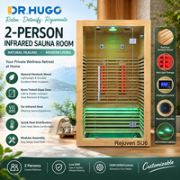 Cabine de sauna en bois d'intérieur DR.HUGO Rejuven SU6 pour la maison, sauna infrarouge lointain pour 1 à 2 personnes avec système de contrôle LCD