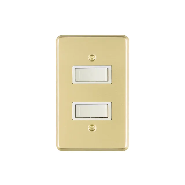 BOX 3 Assembled plate with 2 single switches, Economy line