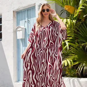 Rayon Beach Dress Bikini Swimwear Cover Up Outdoor Dress Free Size Kaftan Kimonos Ladies Boho Long Dress