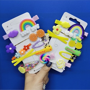 Barrettes à cheveux mignonnes en silicone en forme de nuage arc-en-ciel et de sucette pour enfants, usage quotidien, fabriquées en Chine - Product Image 2
