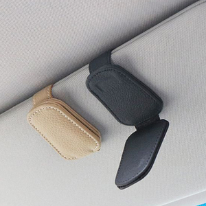 Penjepit Kacamata & Kartu Multifungsi Kulit Magnetik untuk Sun Visor Mobil, Tempat Kacamata & Tiket, Klip Kacamata untuk Sun Visor Mobil - Product Image 5