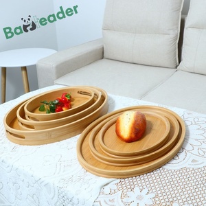 Bán Buôn Tre Gỗ Hình Bầu Dục Phục Vụ Khay Với Hai Tay Cầm Đa-Kích Thước Thực Phẩm Lưu Trữ Đĩa Cho Trà Cà Phê Đồ Uống Trong Phòng Khách - Product Image 6