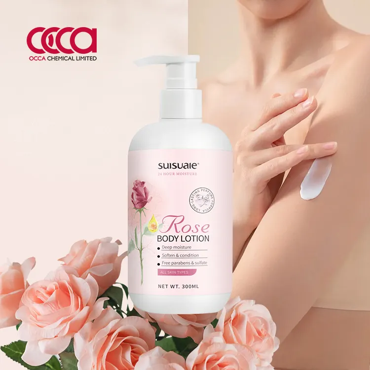 OCCA Custom OEM Private Label Coreano Vitamina C Creme Rosa Perfumado Hidratante Pele Whitening Loções Corporais Para Mulheres Homens