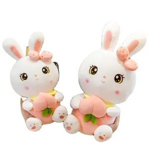 New Cute Little White Rabbit Plush Toy Peach Rabbit Filled Plush Doll Rabbit Doll Throw Pillow Doll Birthday Gift