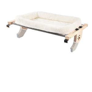 Posatoio regolabile per finestre in legno grandi gatti per interni con davanzale per finestre con amaca per gatti e comodi posti a sedere sul davanzale - Product Image 4