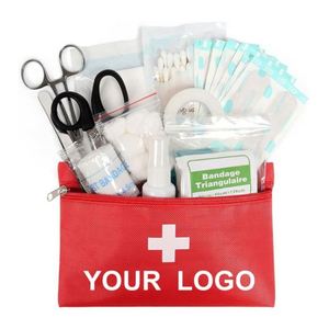 Trousse de premiers soins personnalisée avec logo, en tissu Oxford imperméable, avec fournitures médicales d'urgence, pour les voyages en plein air, pochette médicale portable - Product Image 1