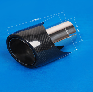 Embout d'échappement de voiture en acier inoxydable 105MM en Fiber de carbone Style poisson <span class=keywords><strong>volant</strong></span> embout de silencieux poli pour Modification automatique - Product Image 2
