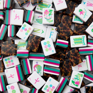 Jeu de Mahjong Américain Moderne 4 Joueurs Personnalisable – Tuiles en Acrylique Mélamine Vert Clair – OEM/ODM Disponible - Product Image 4