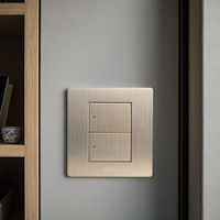 Interrupteur mural MGA Factory Silver High Standards Ultra Flat 2 Gang 2 voies avec indicateur LED et logo personnalisé
