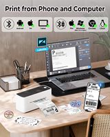 Impresora de Etiquetas de Envío Phomemo PM241BT, Impresora Térmica Inalámbrica de 4x6 para Pequeñas Empresas, 150 mm/s para Shopify UPS