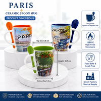Série de saisons colorées Design classique 340ml Tasses de camping Souvenirs en boîte attrayants avec cuillères pour la fête