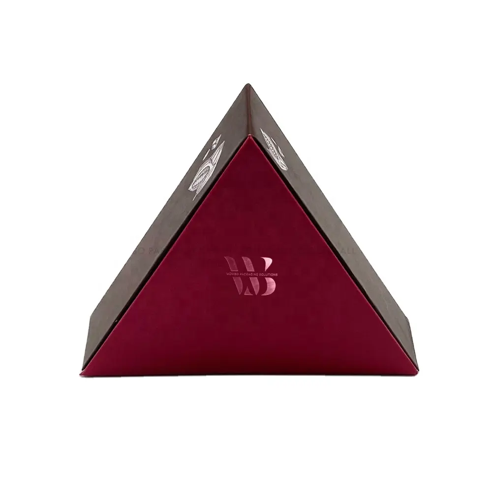 Bestseller maßge schneiderte Logo Hot Stamp ing Dreieck Geschenk box für Schokoladen verpackung mit Trennung im Inneren