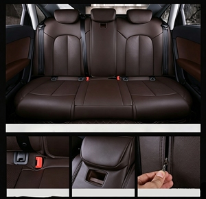 Nouvelle conception personnalisée 360 °   Coussins de siège de <span class=keywords><strong>voiture</strong></span> tout compris pour Audi Q5 2010-2024, 11 pièces, housses de siège en cuir PU, noir pur - Product Image 6