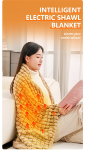 Plaid/Châle chauffant <span class=keywords><strong>électrique</strong></span> sans fil USB en fibre de carbone et polyester, alimenté par batterie, portable, pour l'hiver domestique, avec fonction tactile - Product Image 2