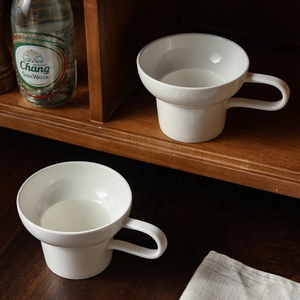 Tazas de Café de Cerámica de Boca Ancha Estilo Medieval, Color Blanco, 340 ml, Forma <span class=keywords><strong>Irregular</strong></span> Personalizada, Taza para Beber con Forma Especial, Regalo Promocional - Product Image 3