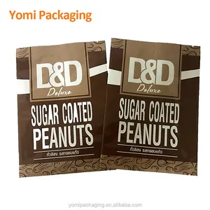Customized 3-Sided Sealed Mylar Bag Flat Candy Pouch for Protein Bar and Chocolate Bar Packaging Smell-Proof Plastic Packaging