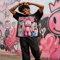 T-shirt en coton surdimensionné en gros, logo personnalisé imprimé en sérigraphie, marque grande taille, pour hommes, style hip-hop, poids lourd