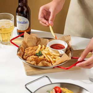 Poêle Plate à Double Anse <span class=keywords><strong>en</strong></span> Acier Inoxydable Style Coré<span class=keywords><strong>en</strong></span> avec Poignée pour Cuisine Instantanée de Nouilles Ramen et Présentation de Plats de Fruits de Mer lors de Fêtes - Product Image 6