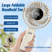 Ventilateur portable OEM ODM personnalisé avec logo, grande taille, 7 pales, vent puissant, avec mousqueton, vente en gros
